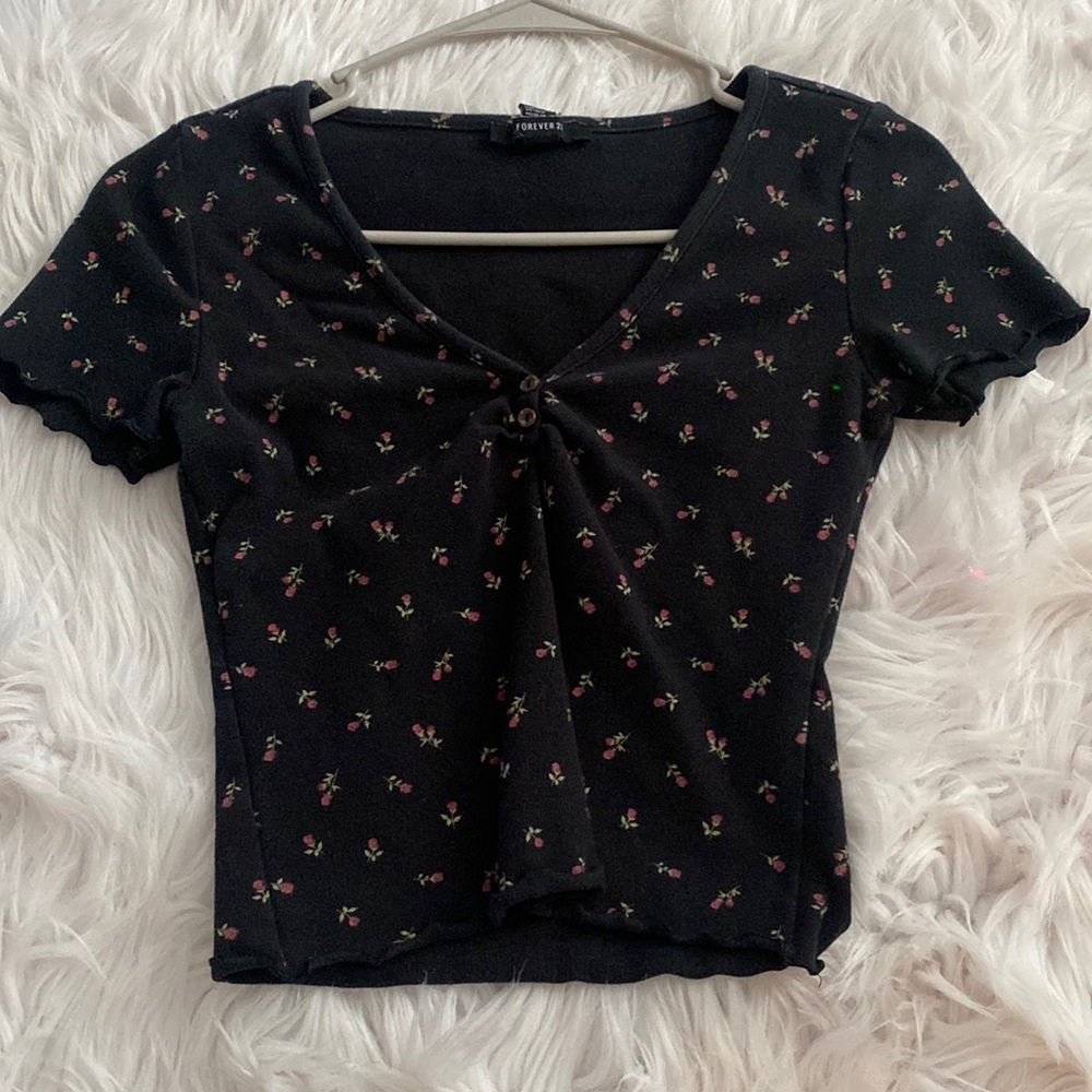 low cut rose shirt